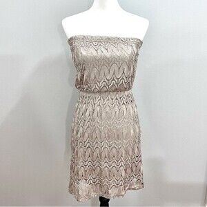 Studio Y strapless gold lace dress size small
